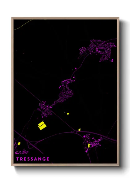 Une affiche de carte sur Tressange