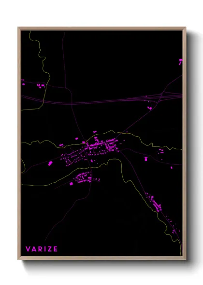 Une affiche de carte sur Varize
