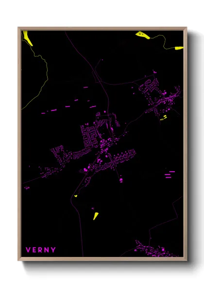 Une affiche de carte sur Verny