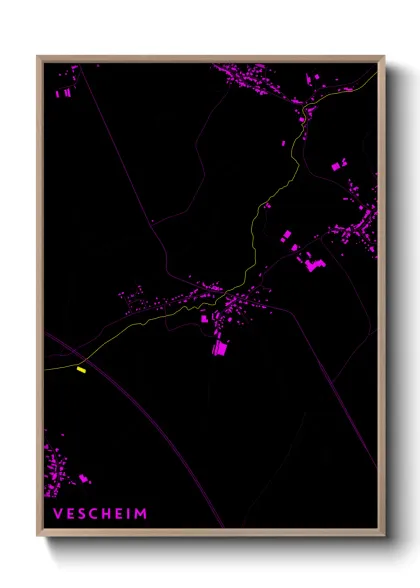 Une affiche de carte sur Vescheim