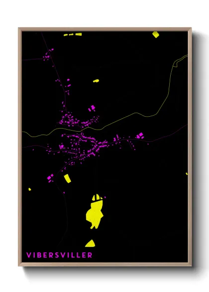 Une affiche de carte sur Vibersviller