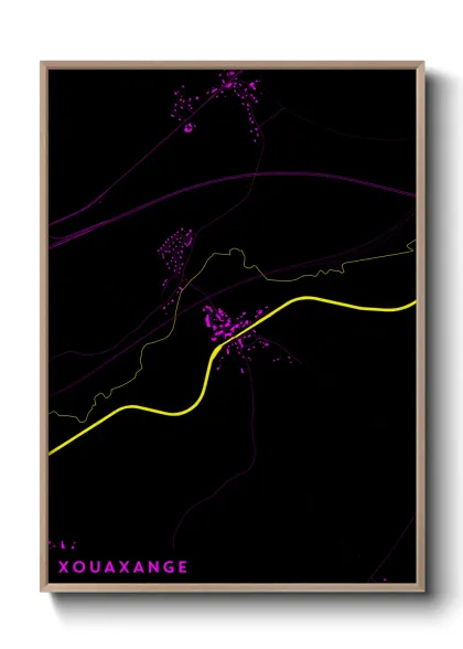Une affiche de carte sur Xouaxange