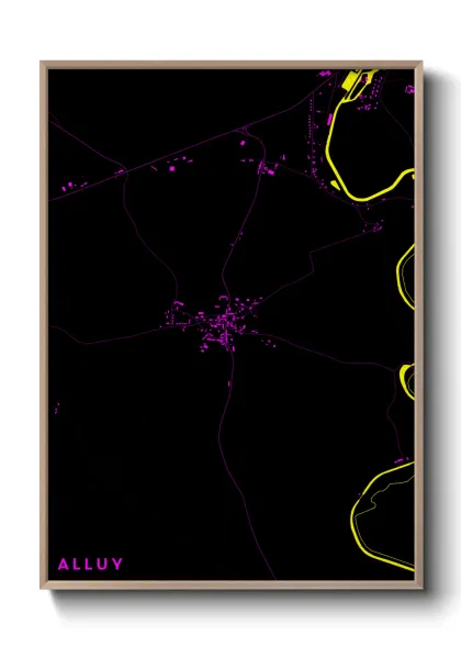 Une affiche de carte sur Alluy