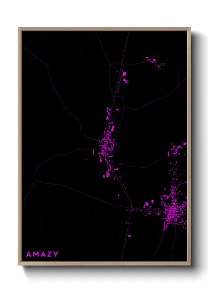 Une affiche de carte sur Amazy