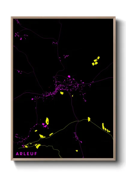 Une affiche de carte sur Arleuf