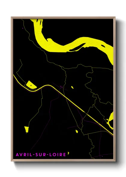 Une affiche de carte sur Avril-sur-Loire