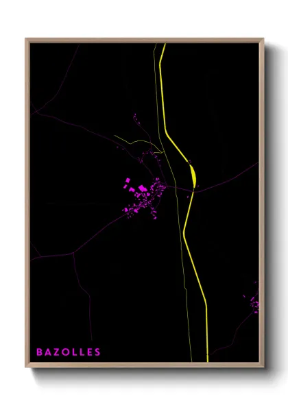 Une affiche de carte sur Bazolles