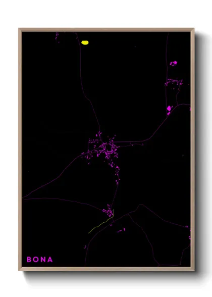 Une affiche de carte sur Bona