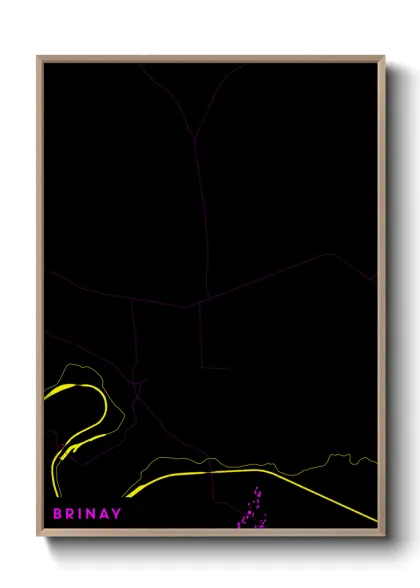 Une affiche de carte sur Brinay