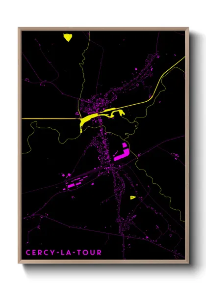 Une affiche de carte sur Cercy-la-Tour