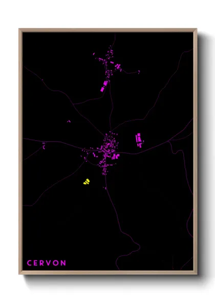 Une affiche de carte sur Cervon