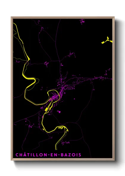 Une affiche de carte sur Châtillon-en-Bazois