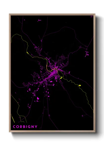 Une affiche de carte sur Corbigny