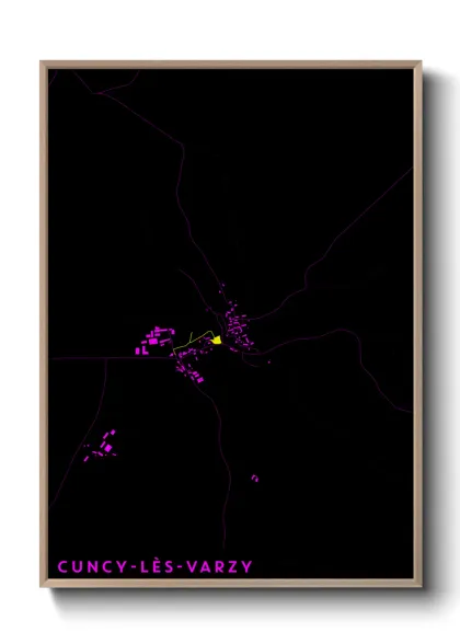 Une affiche de carte sur Cuncy-lès-Varzy