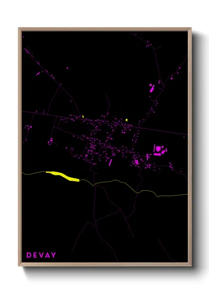 Une affiche de carte sur Devay