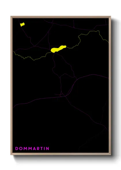 Une affiche de carte sur Dommartin