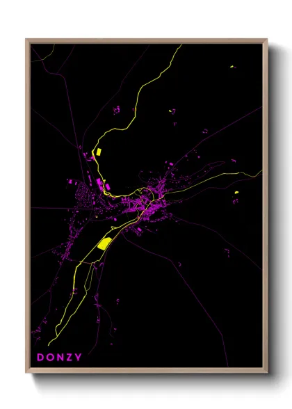 Une affiche de carte sur Donzy