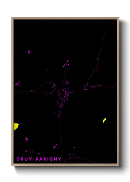 Une affiche de carte sur Druy-Parigny