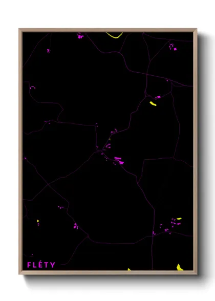 Une affiche de carte sur Fléty