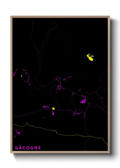 Une affiche de carte sur Gâcogne