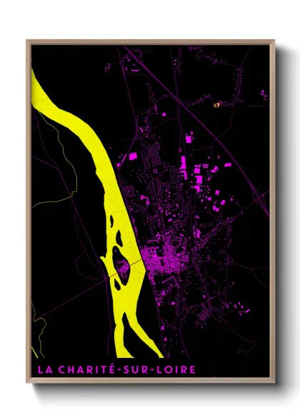 Une affiche de carte sur La Charité-sur-Loire