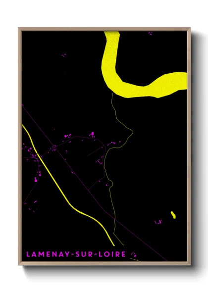 Une affiche de carte sur Lamenay-sur-Loire