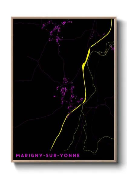 Une affiche de carte sur Marigny-sur-Yonne