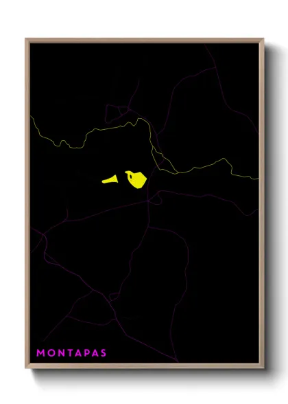 Une affiche de carte sur Montapas