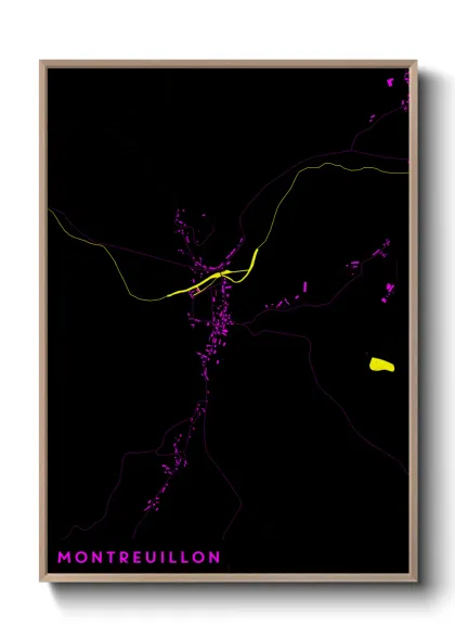 Une affiche de carte sur Montreuillon