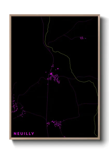 Une affiche de carte sur Neuilly