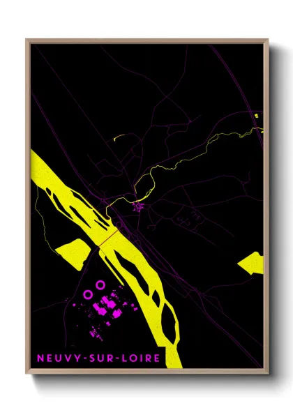 Une affiche de carte sur Neuvy-sur-Loire