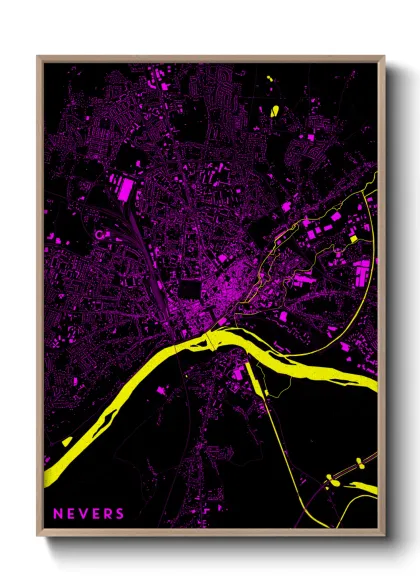 Une affiche de carte sur Nevers