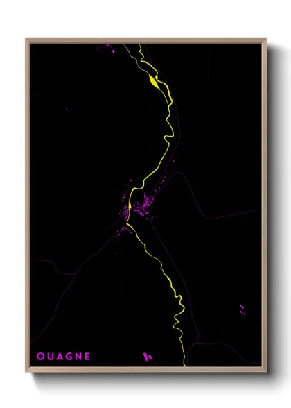 Une affiche de carte sur Ouagne