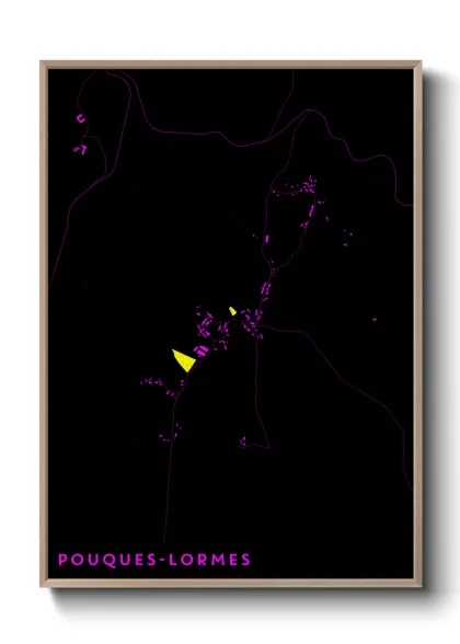 Une affiche de carte sur Pouques-Lormes