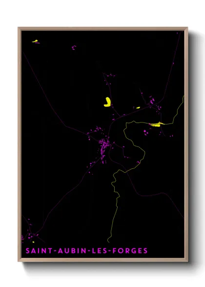 Une affiche de carte sur Saint-Aubin-les-Forges