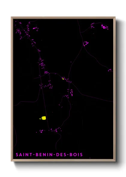 Une affiche de carte sur Saint-Benin-des-Bois