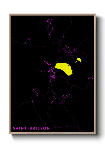 Une affiche de carte sur Saint-Brisson