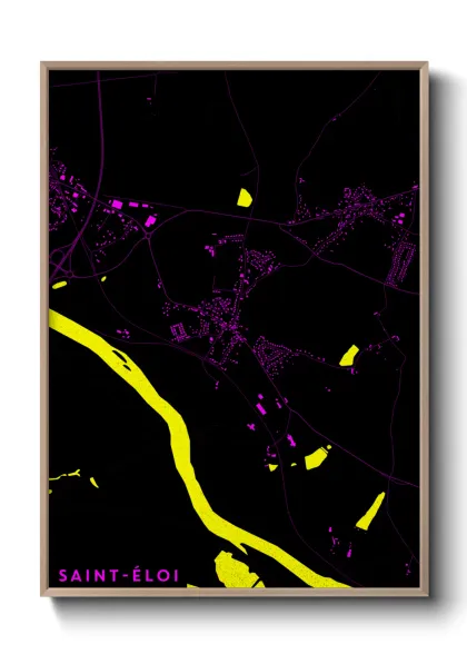 Une affiche de carte sur Saint-Éloi