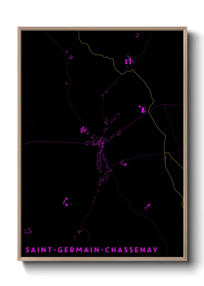 Une affiche de carte sur Saint-Germain-Chassenay