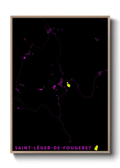 Une affiche de carte sur Saint-Léger-de-Fougeret