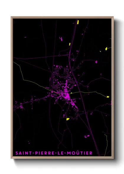 Une affiche de carte sur Saint-Pierre-le-Moûtier