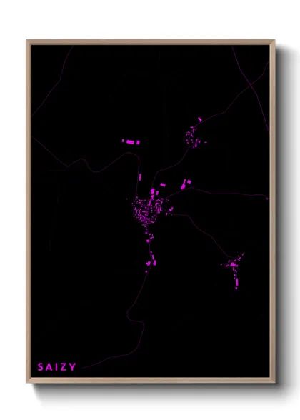 Une affiche de carte sur Saizy