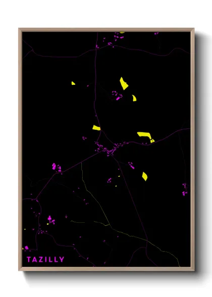 Une affiche de carte sur Tazilly