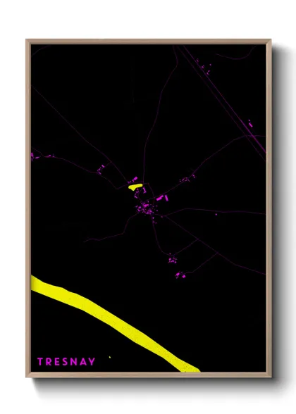 Une affiche de carte sur Tresnay