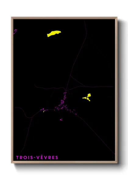 Une affiche de carte sur Trois-Vêvres