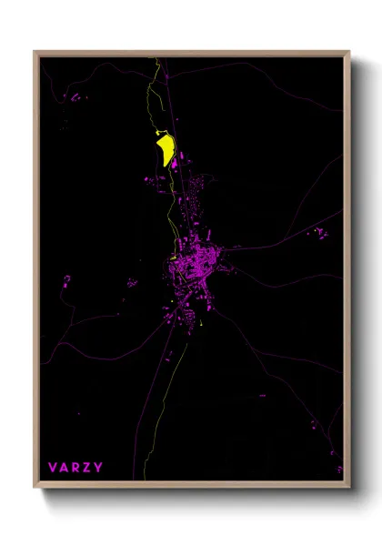 Une affiche de carte sur Varzy