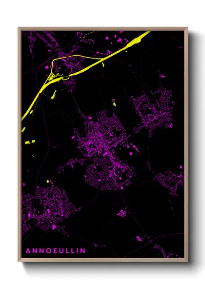 Une affiche de carte sur Annoeullin