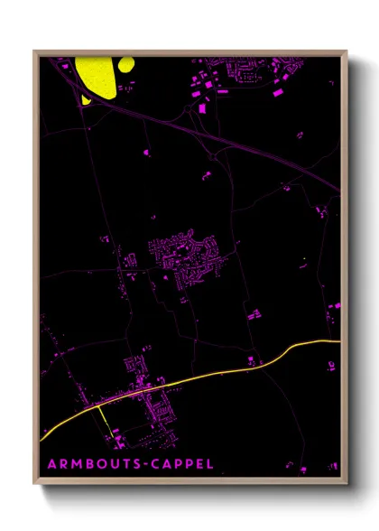 Une affiche de carte sur Armbouts-Cappel