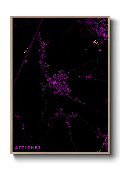 Une affiche de carte sur Attiches