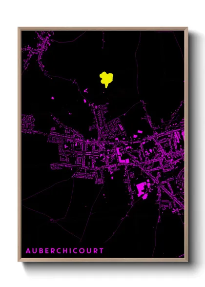Une affiche de carte sur Auberchicourt